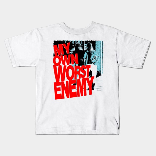 My Own Worst Enemy Kids T-Shirt by Spenceless Designz